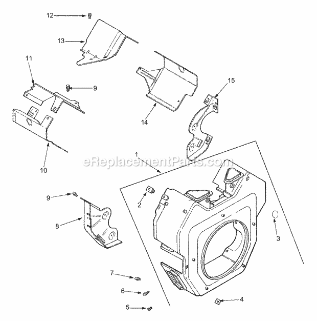 Blower Housing And Baffles Diagram and Parts List for 3204 14A-641-100 Cub Cadet Lawn Tractor